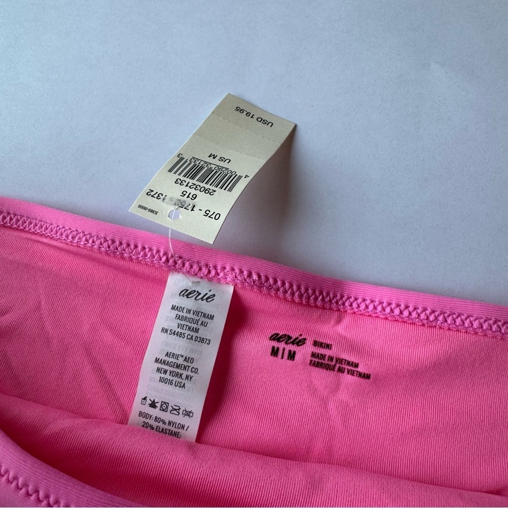 NEW Aerie Full Coverage Pink Bikini Bottom Size Medium - Picture 5 of 7